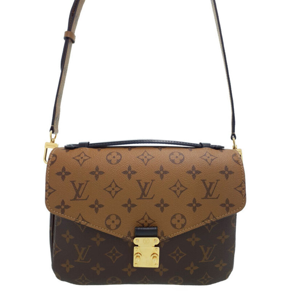 Louis Vuitton Monogram Leather Brown Reverse Pochette Metis Bag